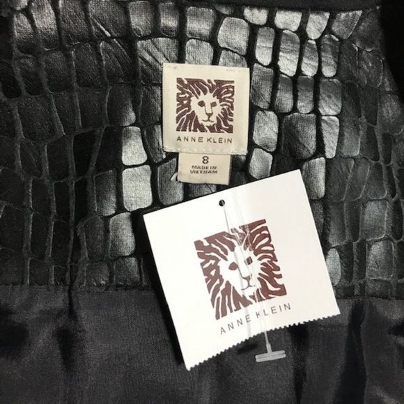 Anne Klein Paris Stroll Croc Embossed Faux Leather Zip Front Jacket - Picture 12 of 15